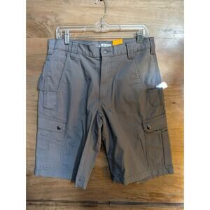 Carhartt Ripstop Cargo Shorts Mens 32 Gray Rugged Flex Relaxed Fit BS4727-M NWT